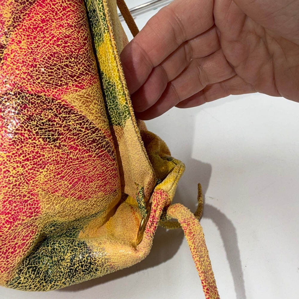 Floral Multicolor Italian Leather Shoulder Bag - Picture 4 of 11